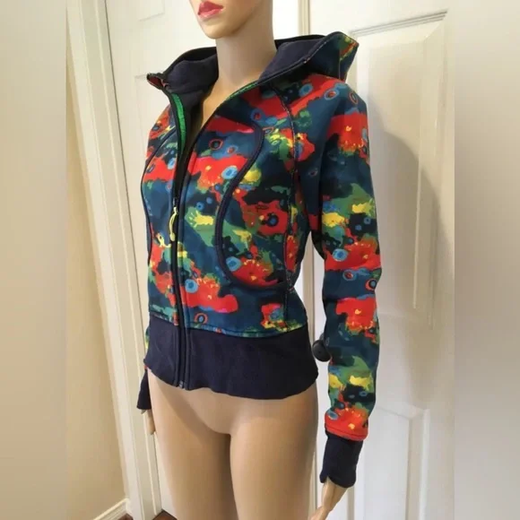 LULULEMON RARE Vintage Scuba Hoodie Full Zip Size 6 Multicolor - Picture 3 of 12